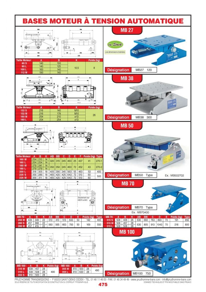 Page Bases Moteur Tension Automatique Prud Homme Transmissions